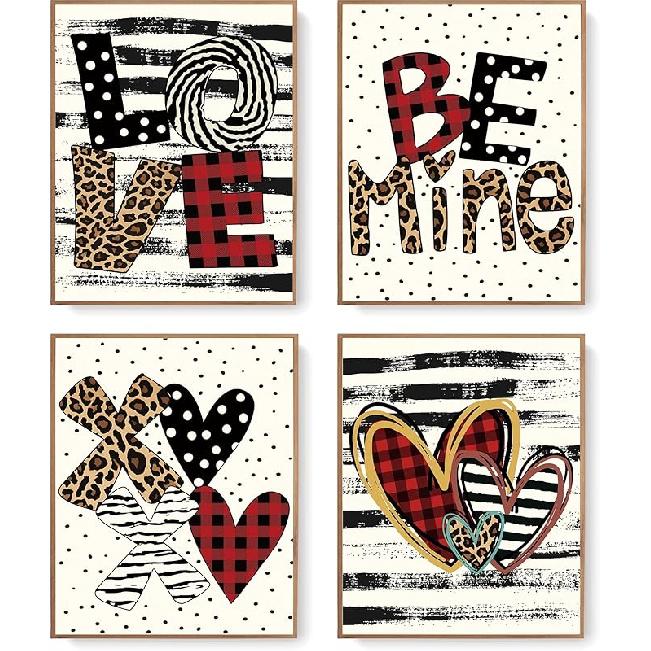 LARTSFRO Coquette Valentines Day Decorations Wall Art Prints, Love be Mine Poster for Room Aesthetic Prints for Living Room Bedroom, Coquette Gifts