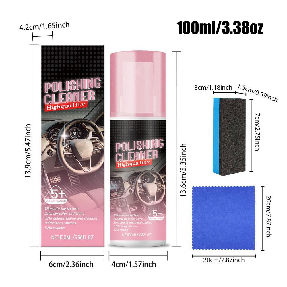 

100ML Cleaner Spray For Car Interior Leather Maintenance, Refurbishment, Stain Removal & Cleaning Agent Car Leather Cleaner Kit