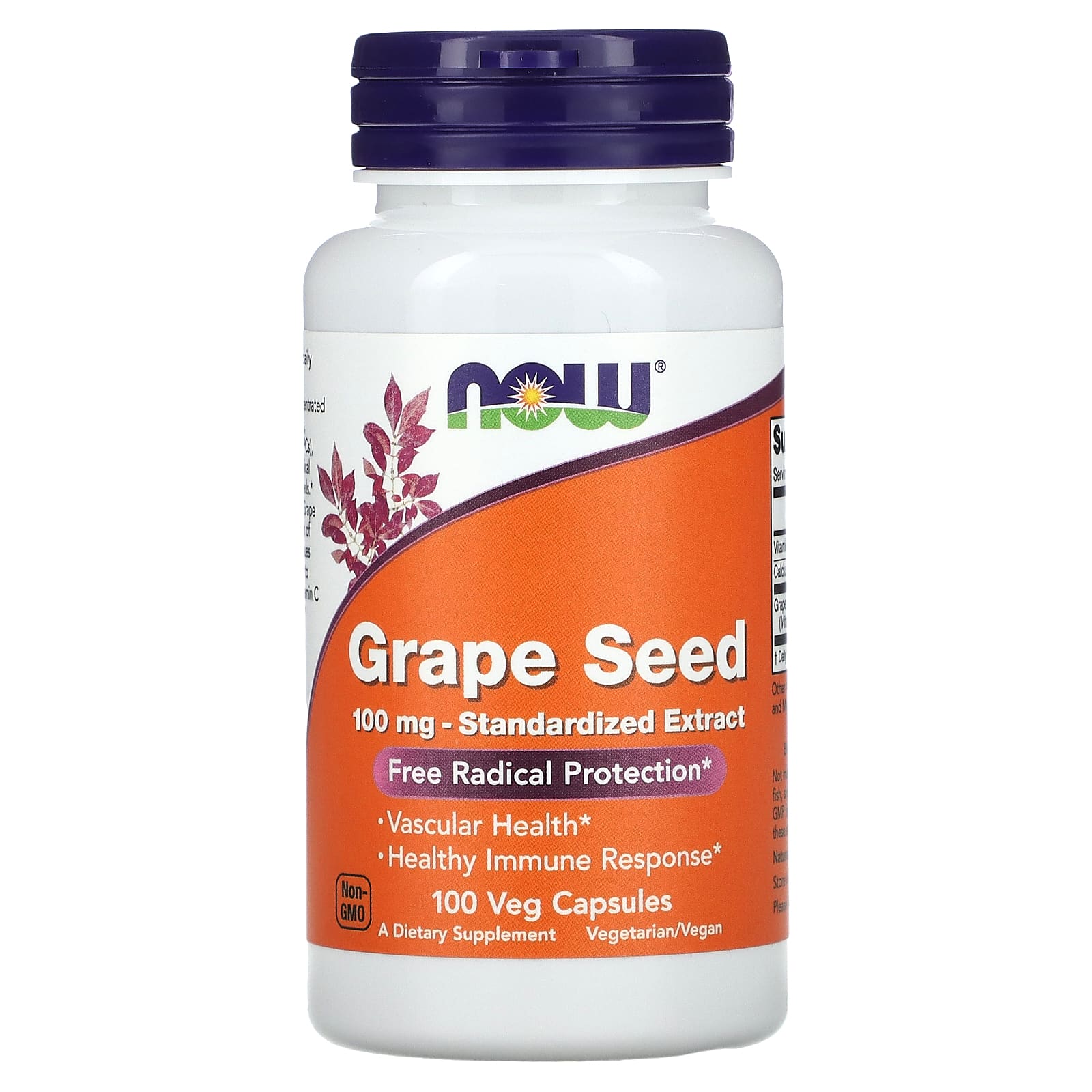 

Grape Seed, Standardized Extract, 100Mg, 100 Veggie Caps