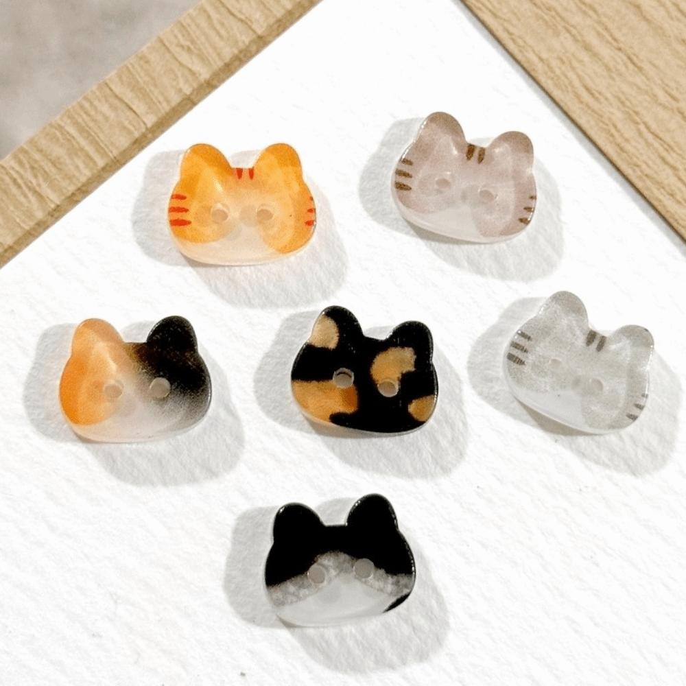 30pcs 12mm Kitty Buttons Cute Ginger Cat Buttons Grey Cat Calico Cat Buttons Cardigan Sweater