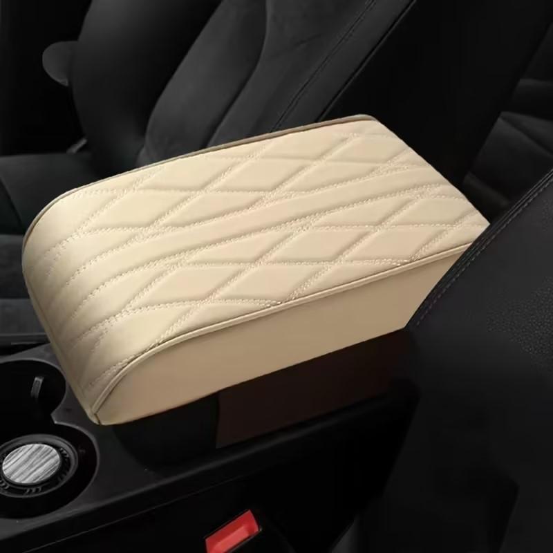 Wave Embroider PU Leather Car Armrest Mat Center Console Arm Rest Protection Cushion Auto Armrests Storage Box Cover Pad