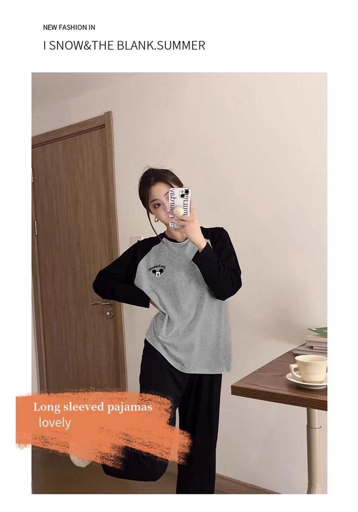 Women's Long Sleeve Pajama Set - Cute, Loose, Outdoor Wearable, Sports Casual for Autumn and Spring