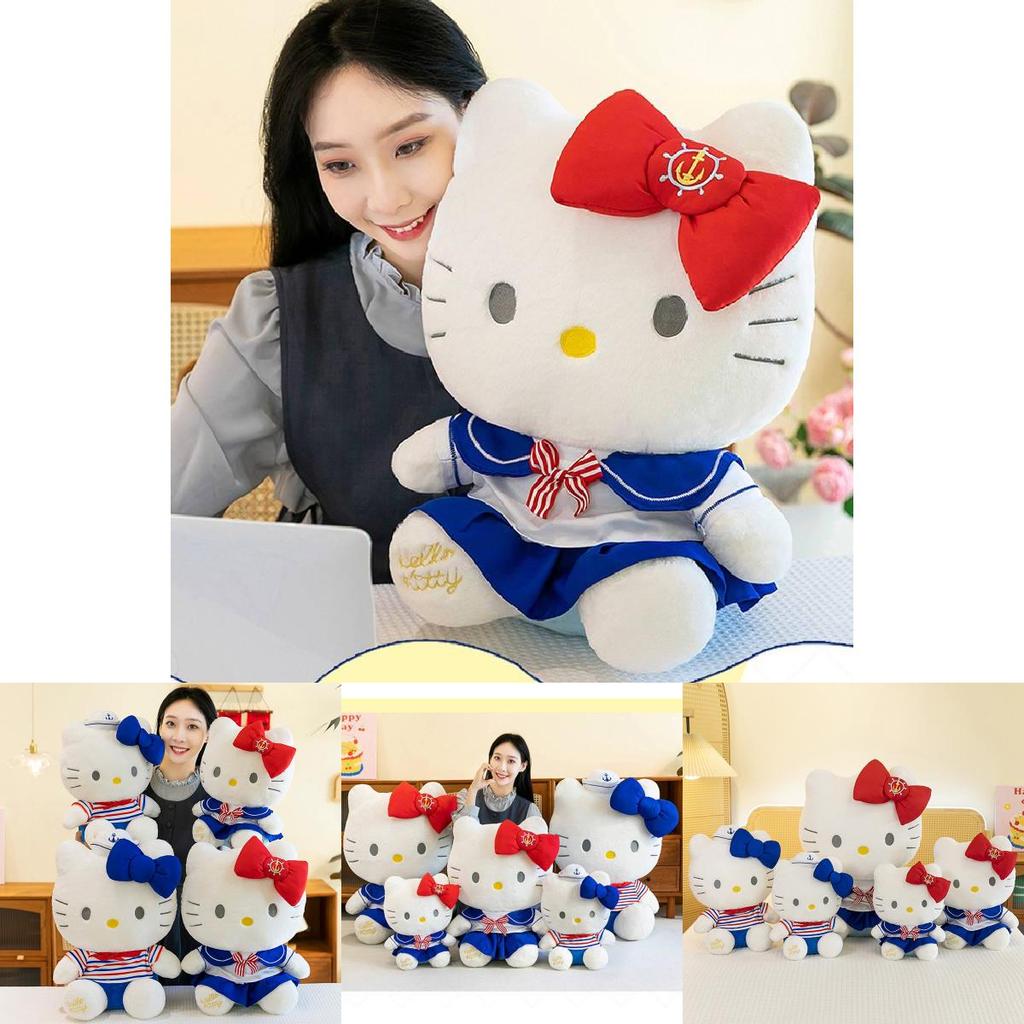 Adorable Navy Hello Kitty Plush Doll Soft Toy For Girls Cute Collectible Gift 40cm To 80cm Sizes