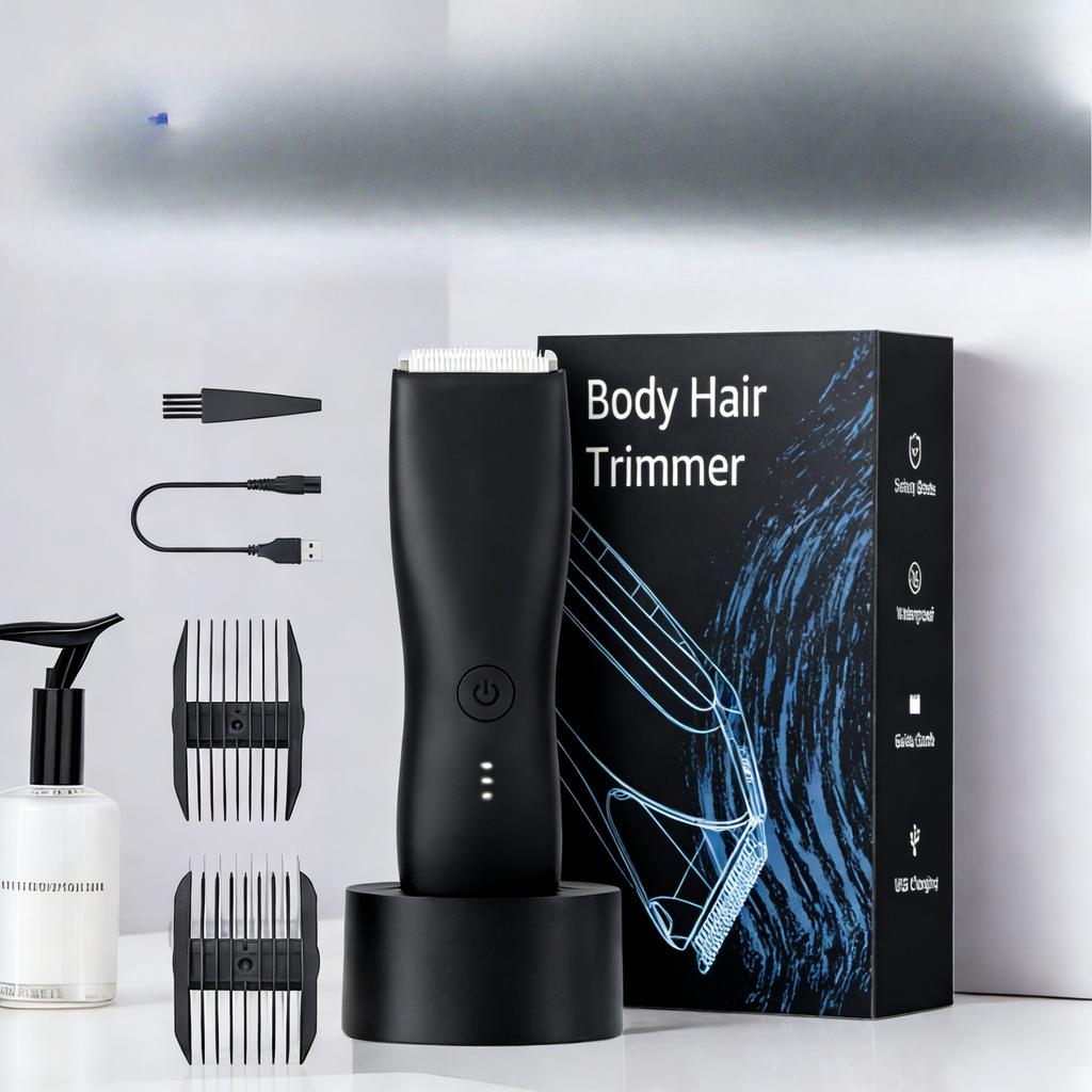 Electric men's pubic hair trimmer, full-body washable pubic hair trimmer, body hair shaver