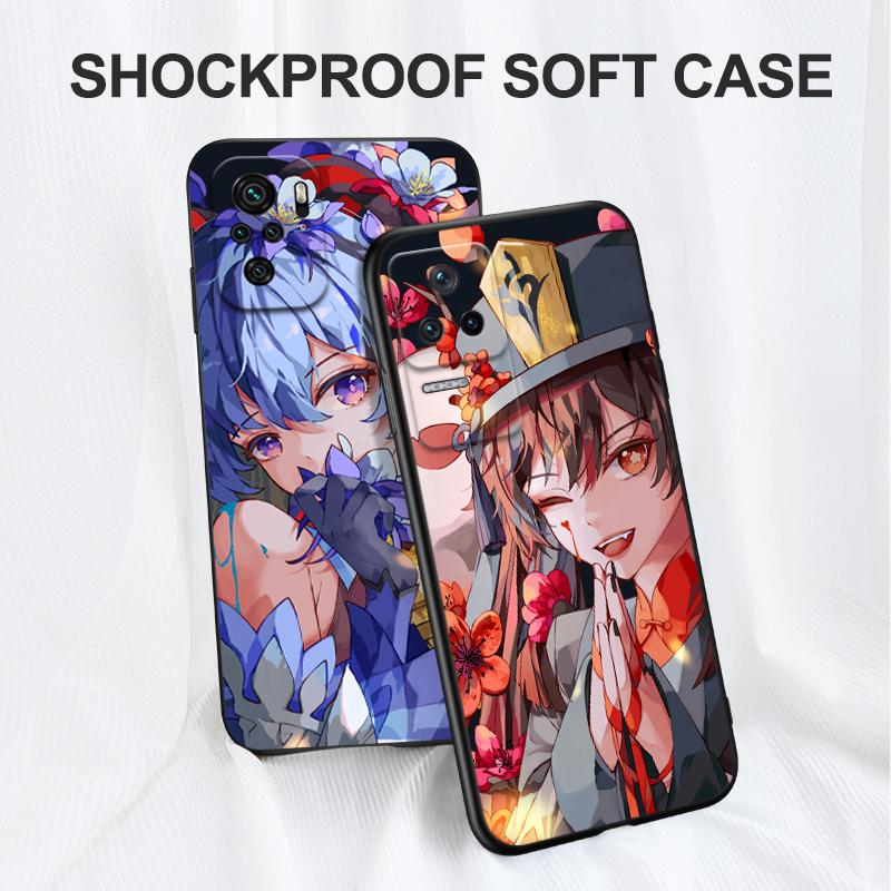 Black Tpu Case For Xiaomi Mi 12 Lite Pro S X 11lite NE 11i 11T Pro Redmi 10 10A 10C 4G 5G Genshin Impact