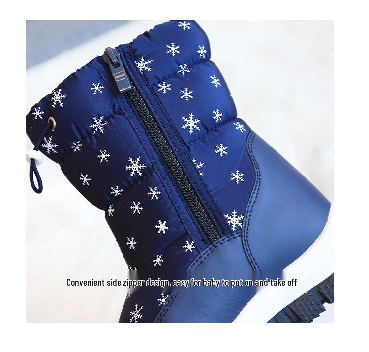 Kinder Winter Mid-Calf Schneestiefel - Dicke Sohle, Warm, Wasserdicht, Plus Samt.