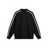 LiNing Sports Fashion Series Color Block Logo Letter Embroidery Polo Neck Long Sleeve Fleece Pullover Sweatshirt Unisex sweatshirt Black AWDU919-2
