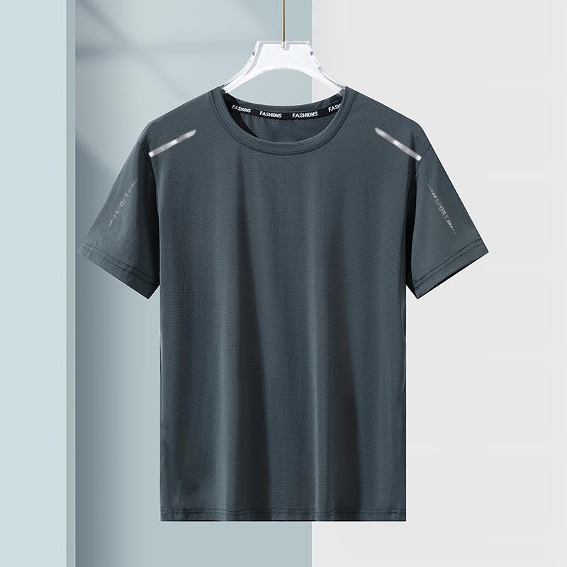 Pánské letní rychleschnoucí volné fitness běžecké tričko, nadměrná velikost, sportovní oblečení s krátkým rukávem