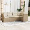 Vidaxl 5-Cz. Set di Mobili da Giardino con Cuscini, Beige, Polyrattan