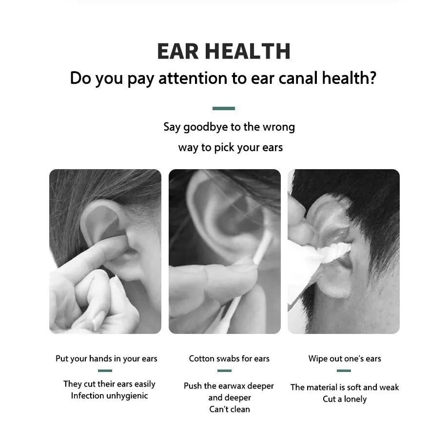 Earspoon Six-piece Ear-picking Tool Carbon Steel Ear-picking Spoon Leather Bag Ear-cleaning Spoon Easy to Carry at Home