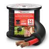 Cabo de áudio preto de 2 condutores Nakamichi, OFC, adequado para teto interno e exterior direto, PVC, cobre sem oxigênio, compatível com CL2/CL3, fiação,