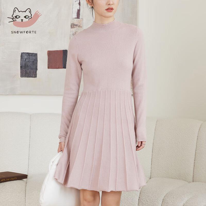 Women's 100% Cashmere Turtleneck Midi Dress