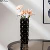 Gold Plated Spike Ceramic Vase Desk Decoration Artificial Flowers Decorative Flower Arrangement Modern Home Decor Floral Vases
