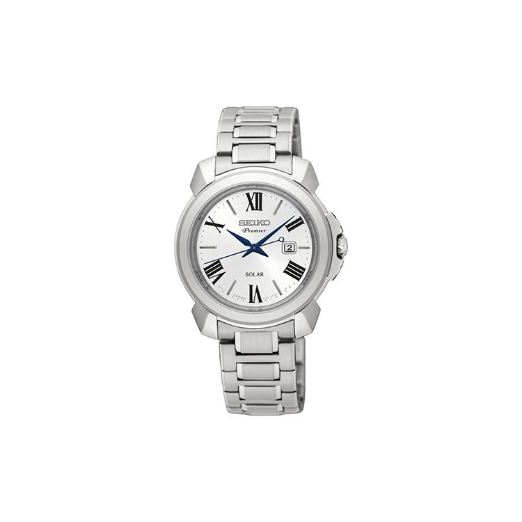 SEIKO Premier Solar Quartz Movement Stainless Steel Strap Watch Women s Watch Silver Dial SUT321J1 Silver Watch Case