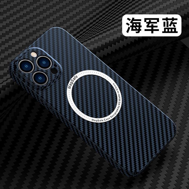 Applicable to iPhone11 carbon fiber pattern PC mobile phone case Apple 11 magnetic magsafe lens all-inclusive i11 hard case