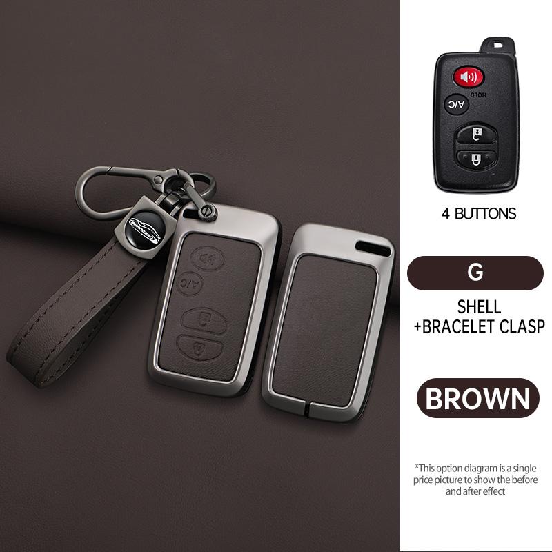 Zinc Alloy Leather Car Key Case Shell Cover for Toyota Prius 30 Alpha Aqua Land Cruiser Auris for Lexus LC 200 2012 - 2014 Parts