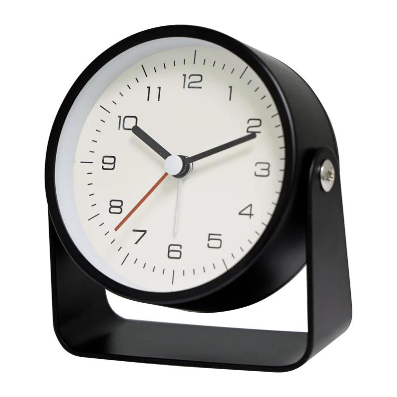 

Креативный металлический маленький будильник, вращающийся на 360°, бесшумный, прикроватный, настольный, часы, подарок для спальни, гостиной, инструментов, офисного декора