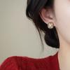 Natural freshwater pearl earrings, red pearl earrings, autumn and winter high-end feeling, New Year earrings