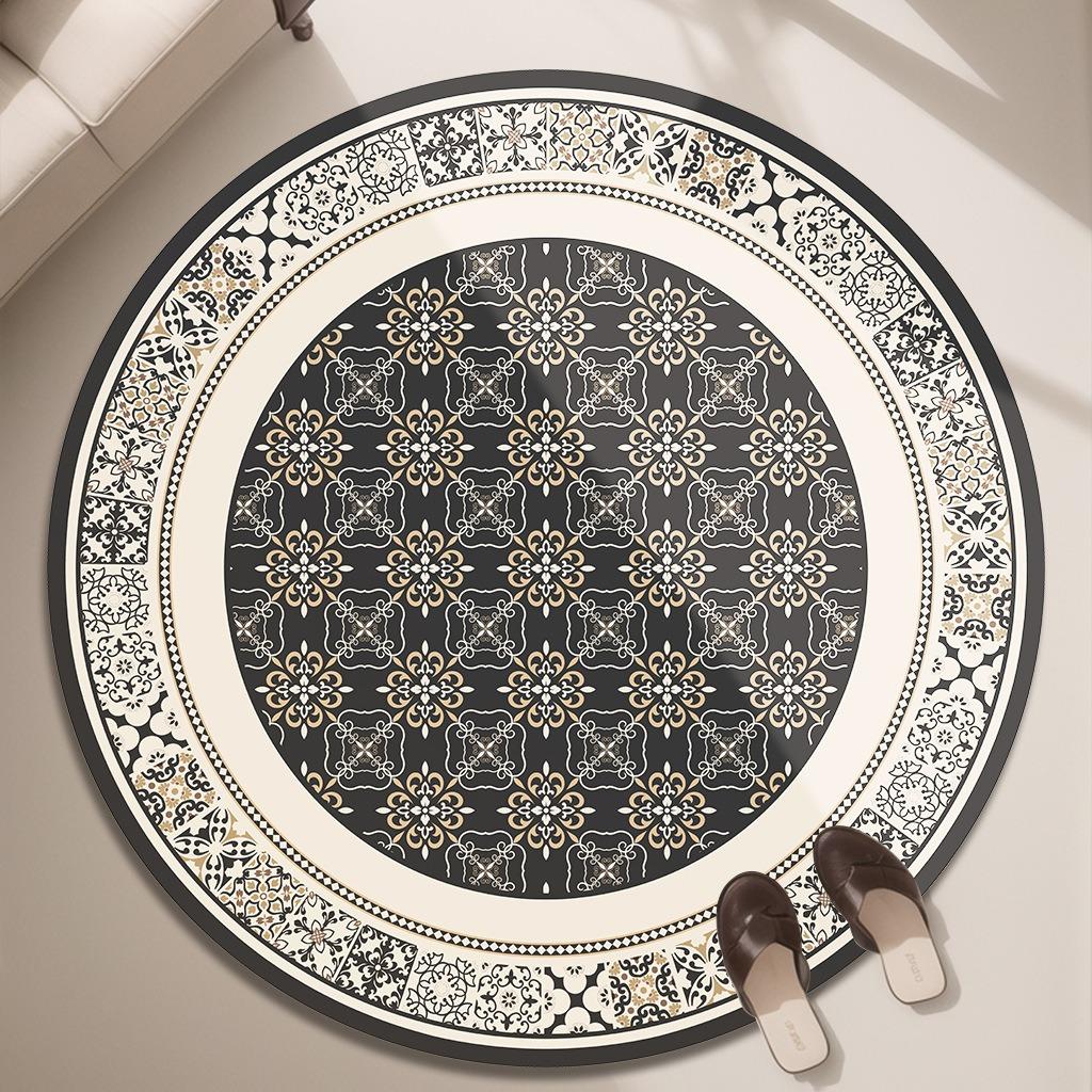 Light Luxury Geometric Artistic Mandala Floral Printed Carpet Table Chair Mat Suitable for Living Room Bedroom Decoration Mat