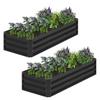 2PCS 6x2x1FT Galvanized Raised Garden Bed Planter Metal Garden Box Large Plant for Outdoor Planting Vegetables Bed Flower Herb