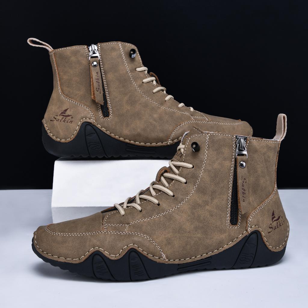 Fashion Mens White Boots 48 Fashionable Stitching Lightweight Comfortable Soft Upper for Daily Wear Casual Street Style Walking Men Shoe