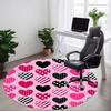 1pc Heart Print Office Round Rug, Carpet for Office, Gaming, Lightweight Round Floor Mat Yy260208009
