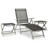 Exclusive House - 3 Pcs Garden Furniture Set Textilene and Silver Aluminum