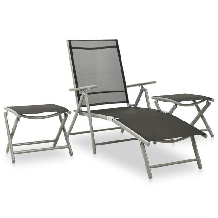 Maison Exclusive - Salon de jardin 3 pcs textilène et aluminium argenté