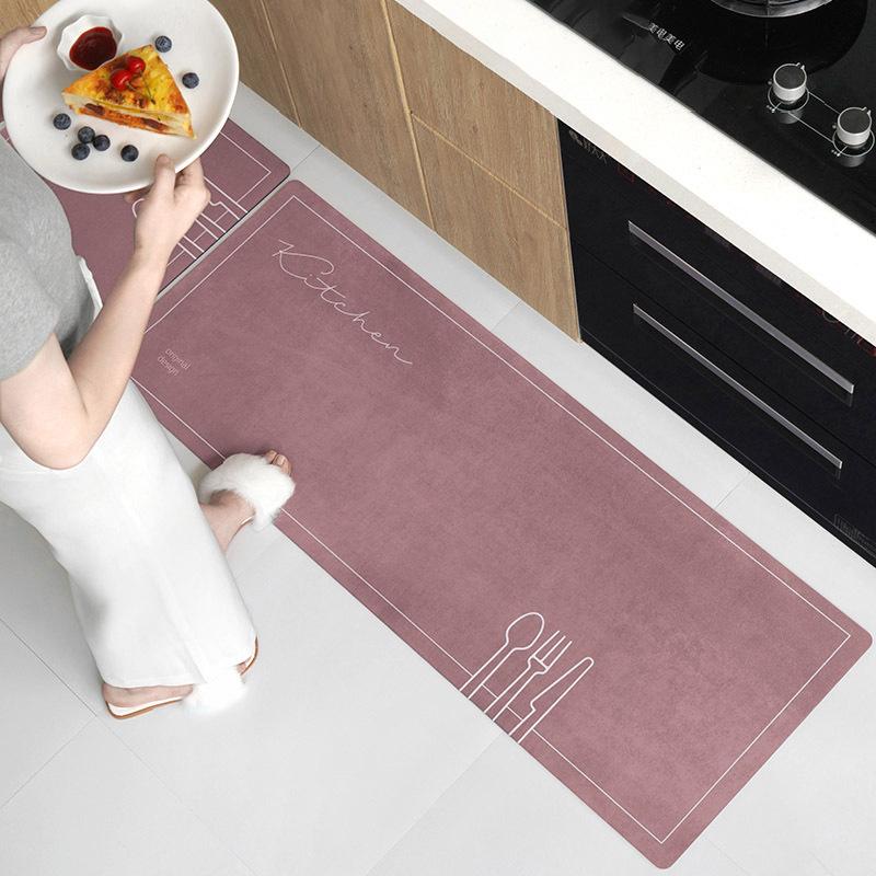 Nowoczesny Prosty Dywanik Kuchenny Absorbujący Dywanik z Ziemi Okrzemkowej Łatwy do Wyschnięcia Łatwy w Pielęgnacji Antypoślizgowy Dywanik Pod Stopy
