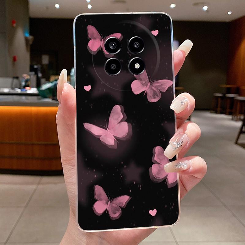Cover For Realme 13 Pro+ 5G Casing Luxury Fashion Butterfly Flower Clear Soft TPU Silicon Phone Case For Realme 13 Pro Plus Case
