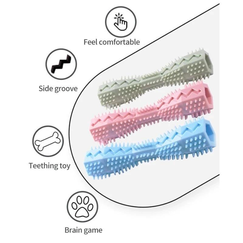 Dog Chew Toys for Teething Puppies Indestructible Bite Resistant Leaky Food Toy Dental Cleaning Stick Interactive Fun Chewing