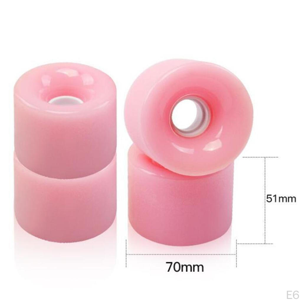 4 Pack Skateboard Wheels, 7cm PU Long Board Wheel High Strength Wheels Maintenance Roller