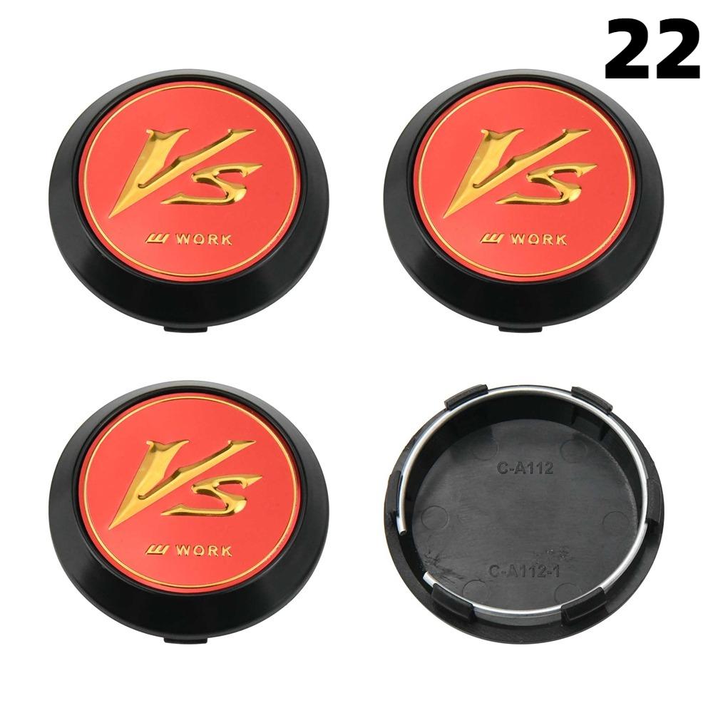 4 STuks Nieuwe 64MM Buiten Diameter / 60MM Binnen Diameter Dop Voor Velgen WORK EMOTION EQUIP MEISTER VS Logo Wielnaafdop Sportauto Velgkap Naafdoppen