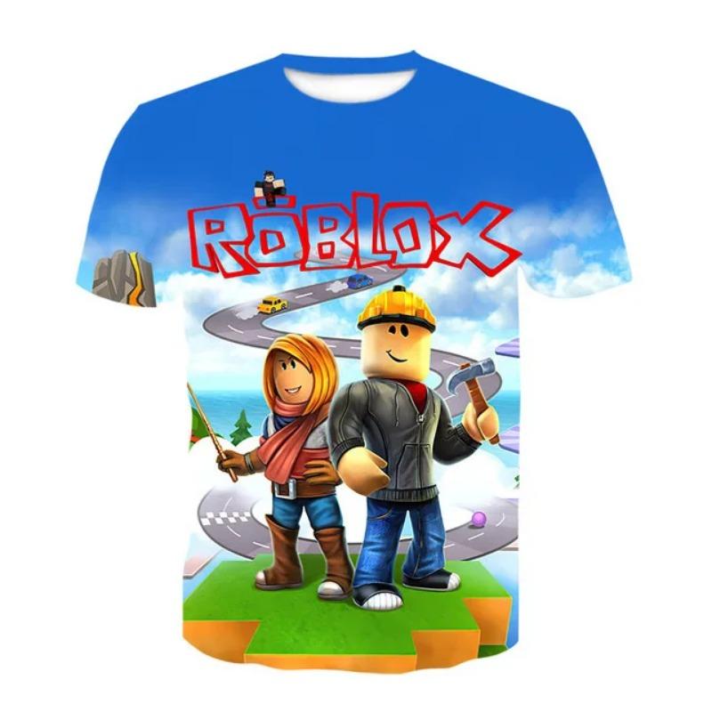 Roblox Game kids T-shirt cosplay costumes Child Cartoon Short sleeve top 3D Print Casual Street Clothes