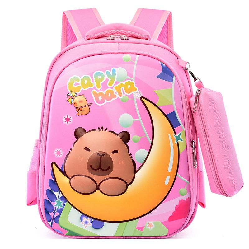 

School bag 3D three-dimensional hard shell bag Kapibara fashion trend school bag cartoon backpack розовый