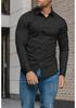 Men’s High Elasticity Seamless Long Sleeve Solid Color Business Shirt