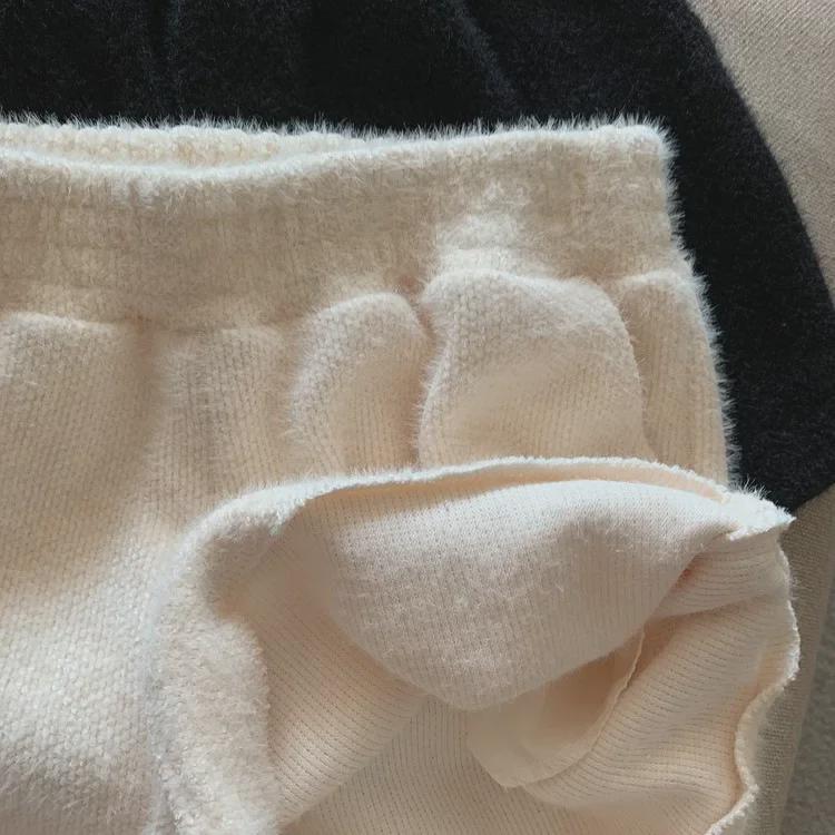 Women's High-Waisted Mink Velvet Wide-Leg Pants for Autumn/Winter