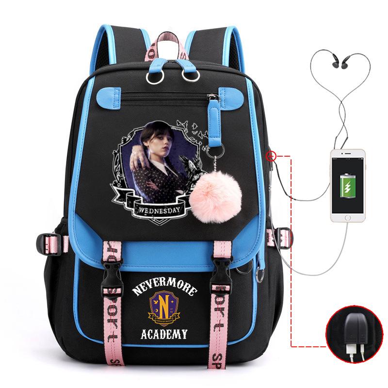 American Drama Peripheral Printed Backpack Campus Trend Schoolbag Student Leisure Simple Usb Backpack