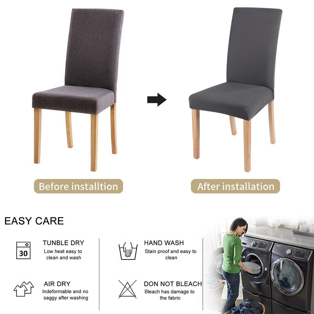 Elastic Cover For Chair Universal Size Pure Color Cheap Chair Covers Stretch Seat Slipcovers for Living Room Home  Dining Decor