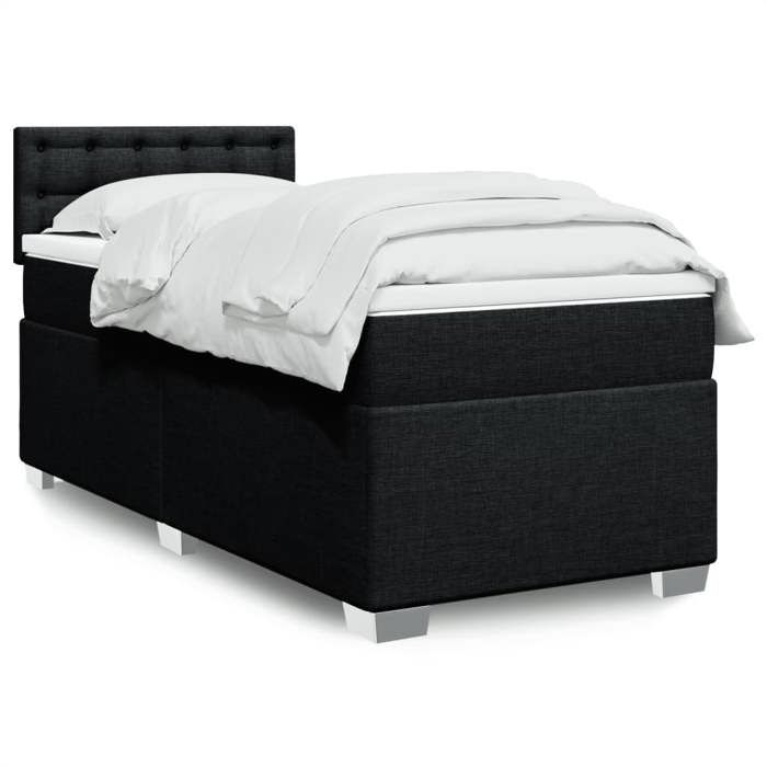 Maison Exclusive - Sommier à lattes de lit avec matelas Noir 100x200 cm Tissu