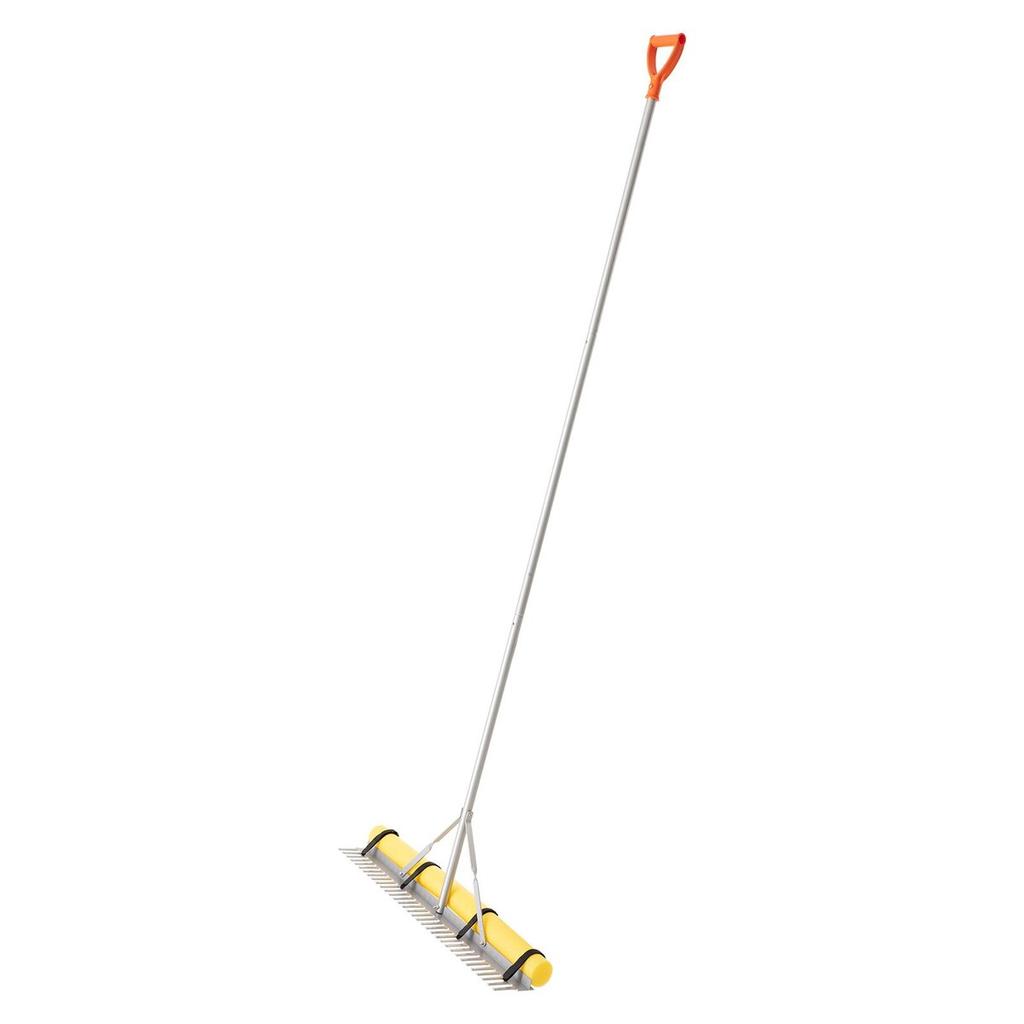 Landscape Rake, 914 mm Wide Head 2590 mm Handle, Large Heavy Duty Aluminum Landscaping Leaf Rake Tool, Asphalt Level for Loosening Soil, Garden &