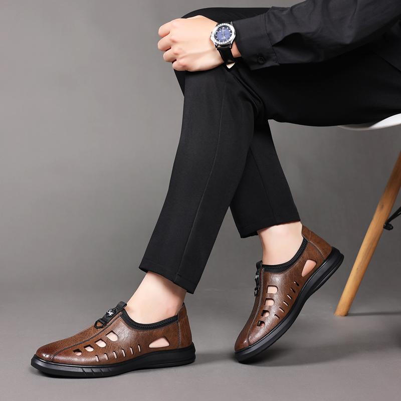 High Quality Brand Men's Leather Casual Shoes Summer Daily Commuting Driving Shoes Anti Slip Breathable Business Shoes for Men‘s