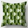 Avocado Green Pillowcase Square Sofa Pillowcase Plaid Plant Print Cushion Cover