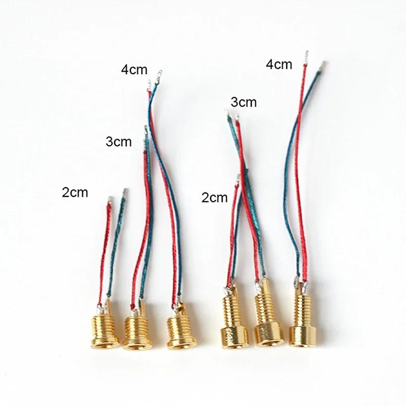 Universal Pin Socket Female Socket With Soldering Wire Mmcx Pure Copper Gold Plated Built-in Hreaded Nut Holder