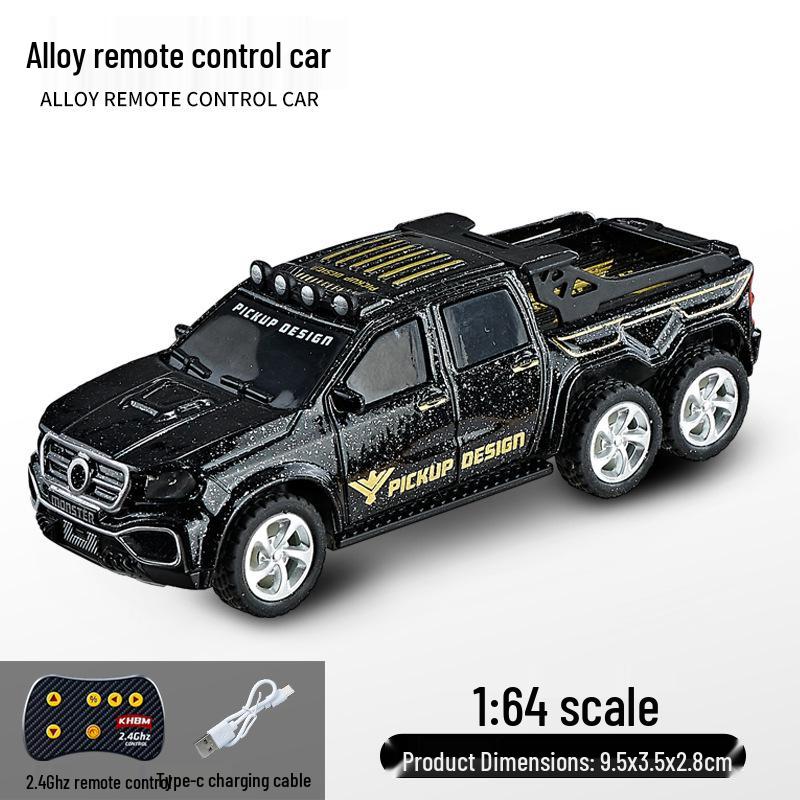 1:64 Mini Precision Alloy RC Off-Road Car with Trailer, Adjustable Speed, 2.4G Charging