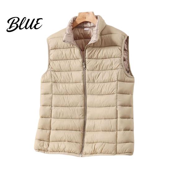 Gilet Piumino Casual Moda Capospalla Leggero Trapuntato Vestibilità Slim per Donna Giacca Senza Maniche Zip