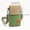 Women's Canvas Crossbody Phone Bag Color Block Triple Layer for Stylish Mobility