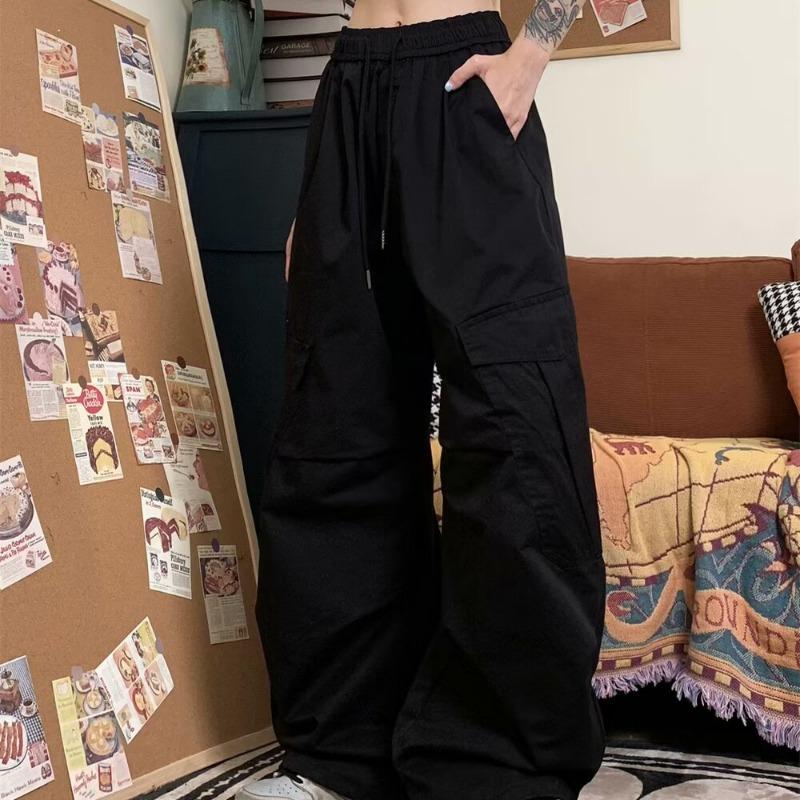 Fashion Casual Streetwear Woman Cargo Pants Wide Leg Pants Women High Waist Plus Size Y2K Trendy Loose Straight Office Lady Trousers