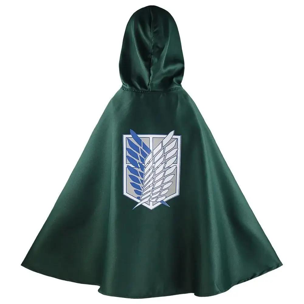 Capa de Anime para Crianças de Halloween Shingeki No Kyojin Legião de Exploração Fantasia Cosplay Cos Capa Verde Roupas Masculinas Femininas