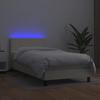 Continental Bed With LED, Mattress, Cream, Eco-Leather 100X200Cm